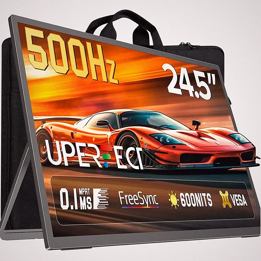 UPERFECT 24.5" QLED FHD Portable Gaming Monitor 500Hz FreeSync For Game Console