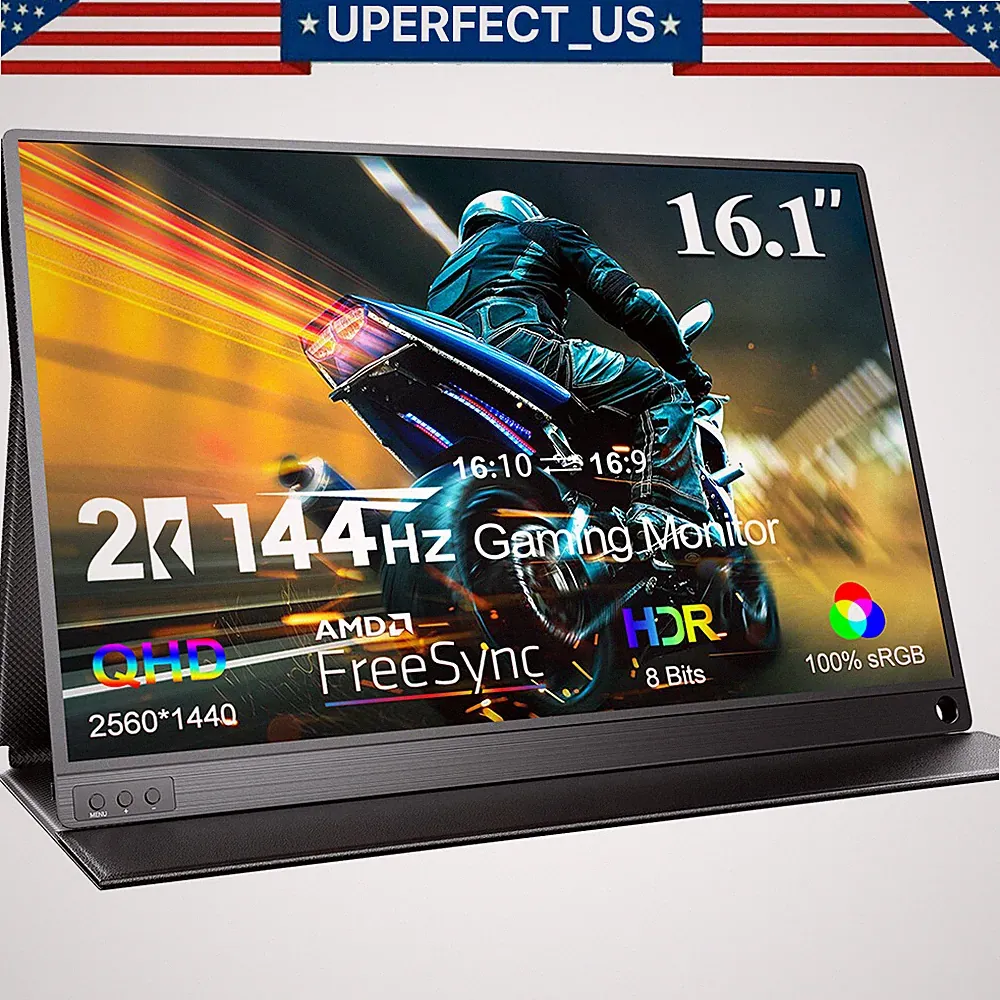 UPERFECT 2K 144Hz Portable Monitor 16.1" 1440P Gaming Computer Monitor FreeSync