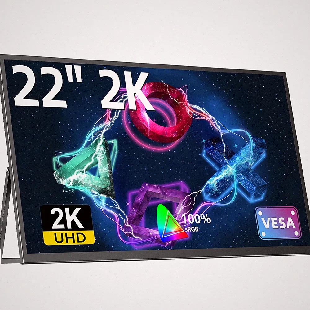 UPERFECT 2K Portable Gaming Monitor 22" 2560x1440 FreeSync HDR Laptop Monitor