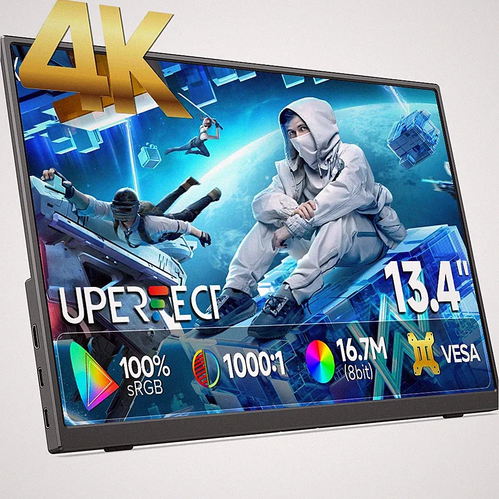 UPERFECT 4K Monitor 13.4" Portable Monitor USB C Laptop Extend Monitor Gaming