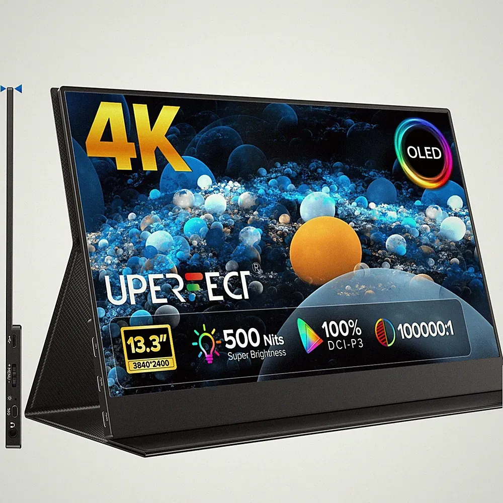 UPERFECT 4K OLED Screen 3840x2160 Portable Monitor 100000:1 500nits 1ms Gaming
