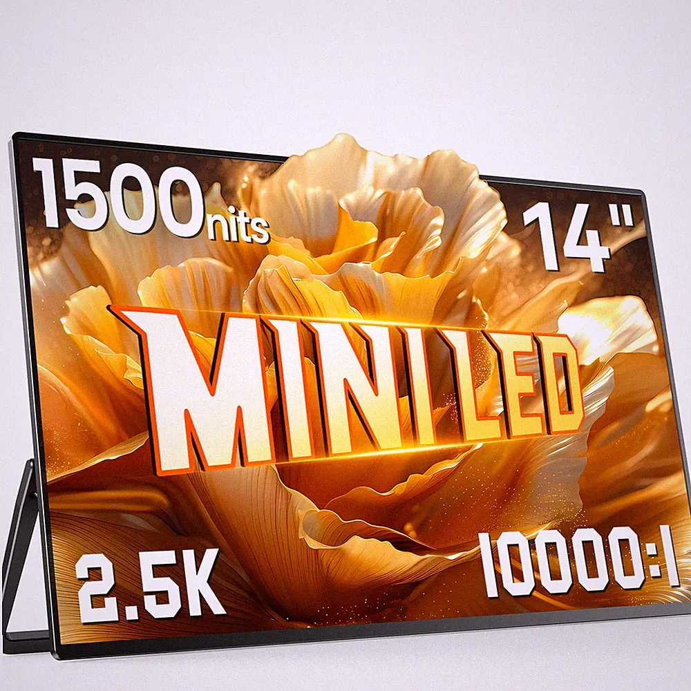 UPERFECT Mini LED Portable Monitor 14" 2K 1500 Nits QHD Freesync Gaming Monitor