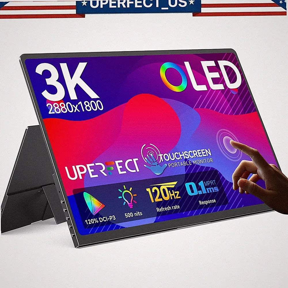 UPERFECT OLED Portable Monitor, 14.0" 1800P Gaming for Computer Monitor FreeSync