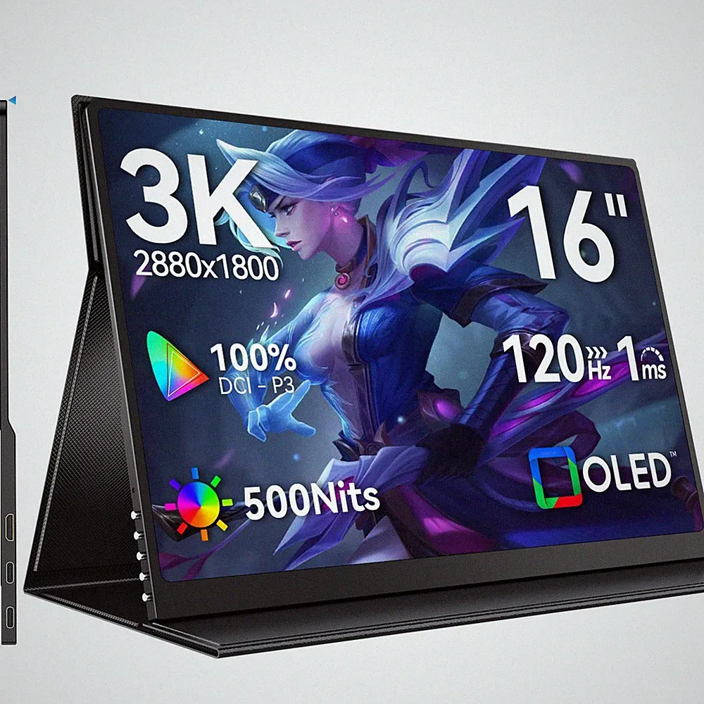 UPERFECT OLED Portable Monitor 16 Inch 3K 2880x1800 120Hz Monitor For Game Xbox