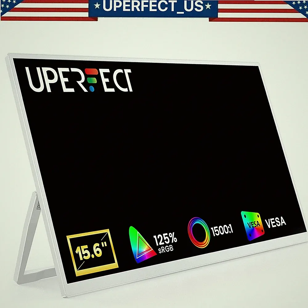 UPERFECT Portable Monitor 15.6" 125% sRGB 1080P Laptop Monitor, Ultra-Slim White