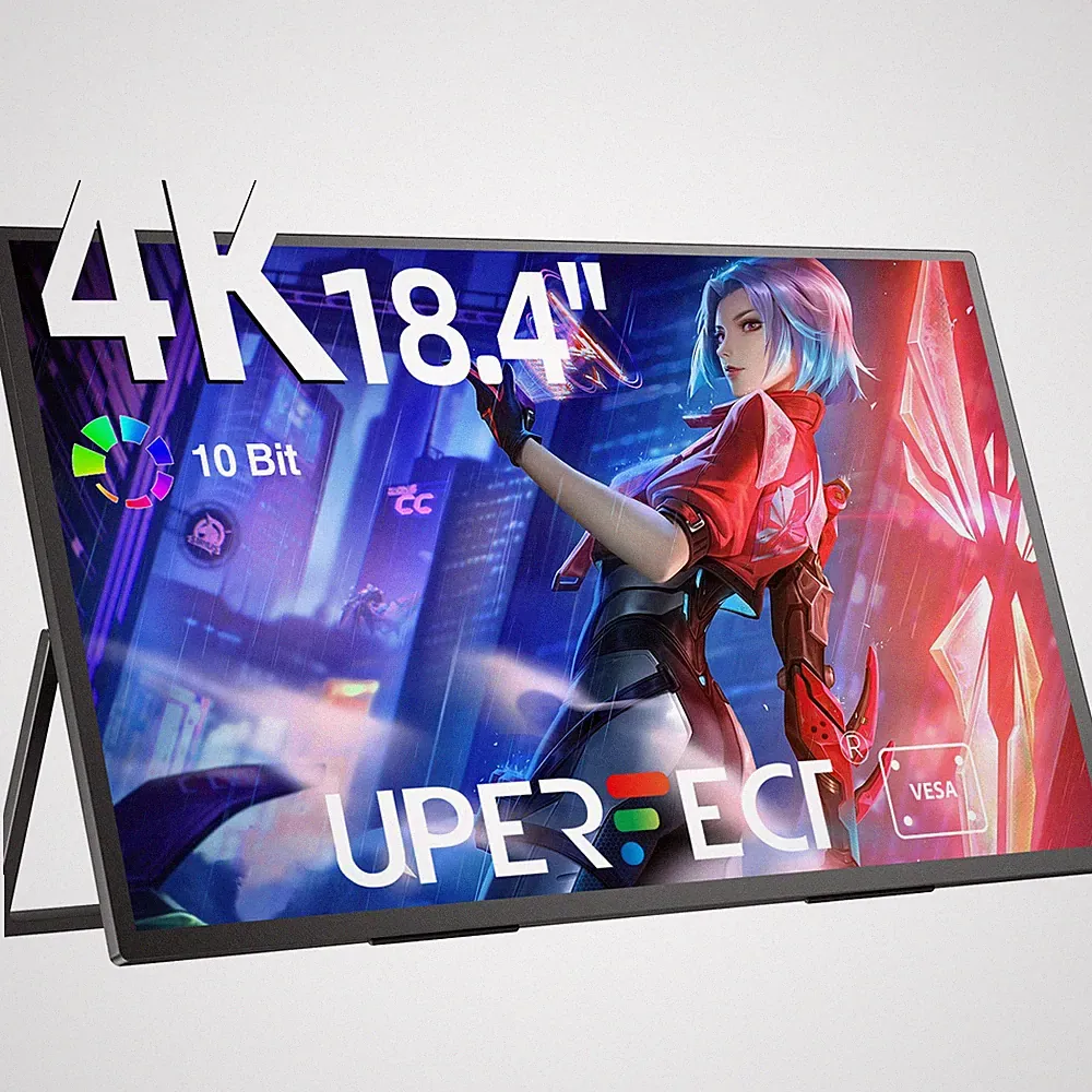 UPERFECT Portable Monitor 18.4" 4K 10Bit Adjustable Stand UHD Gaming Display