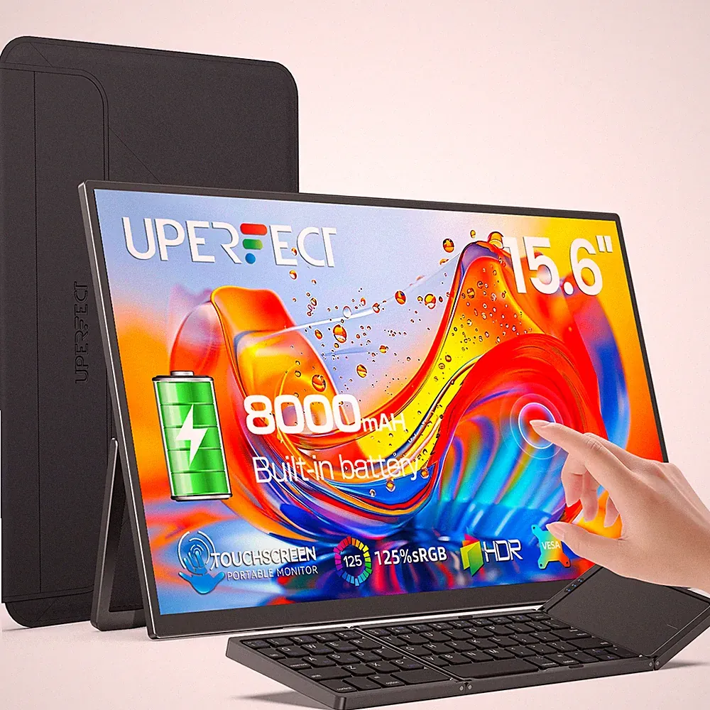 UPERFECT Portable Monitor Touchscreen 15.6'' Laptop Monitor with Battery & Stand