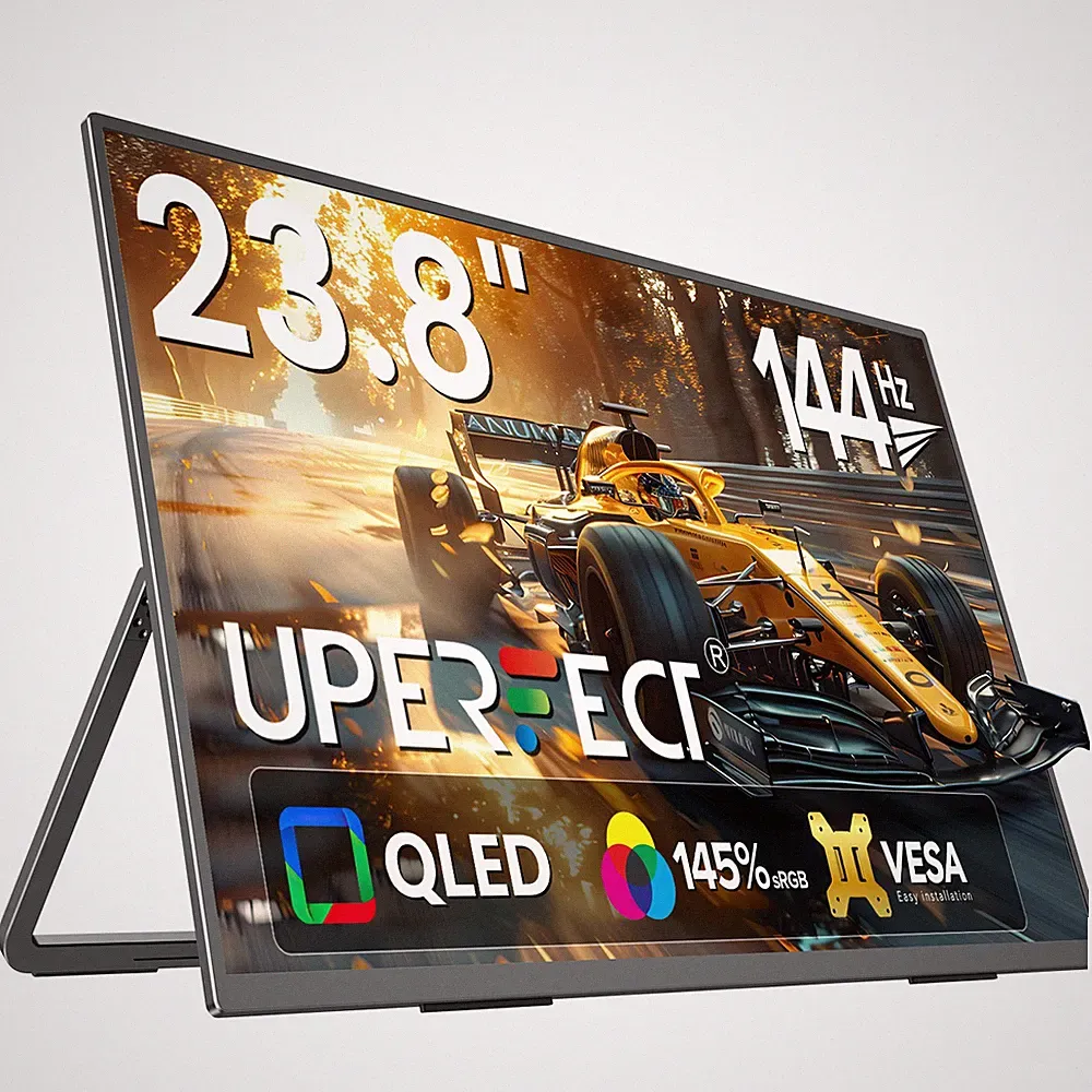 UPERFECT QLED 24" 144Hz Portable Gaming Monitor 1080P 145% sRGB w/Stand & VESA