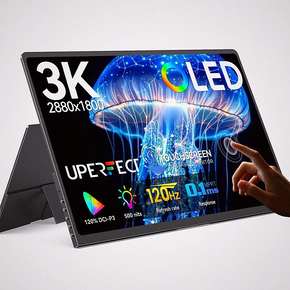 UPERFECT Touch Screen 14 Inch OLED Monitor 3K 120Hz Portable Display 100000:1