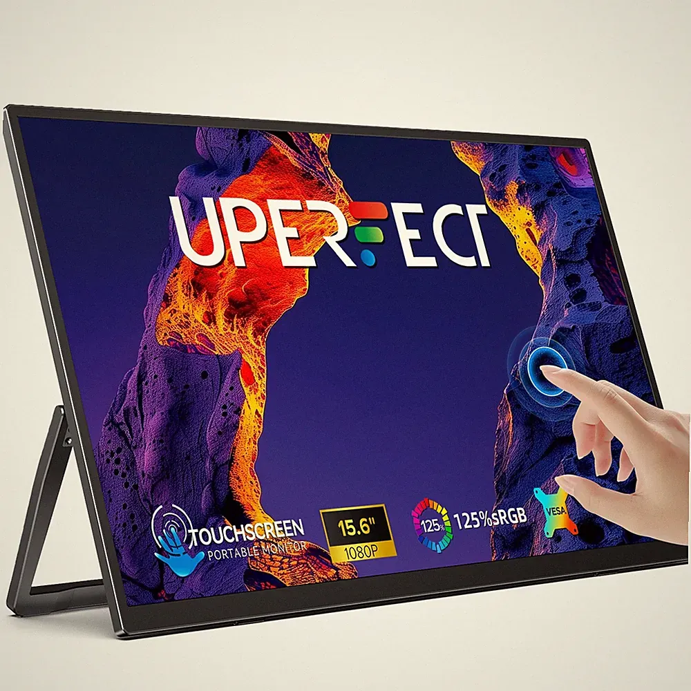 UPERFECT Touchscreen 15.6" 1080P Monitor w/180°Adjustable Stand For Desktop PC
