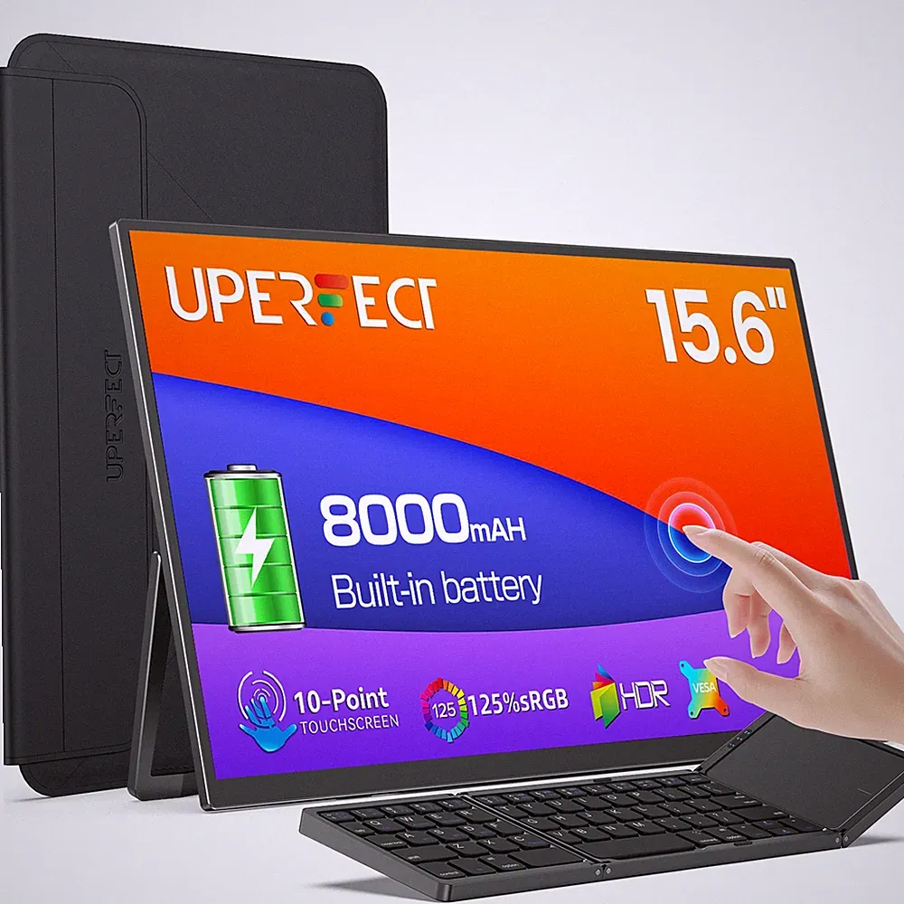 UPERFECT Touchscreen 15.6'' Portable Monitor 1080P w/Battery & Adjustable Stand