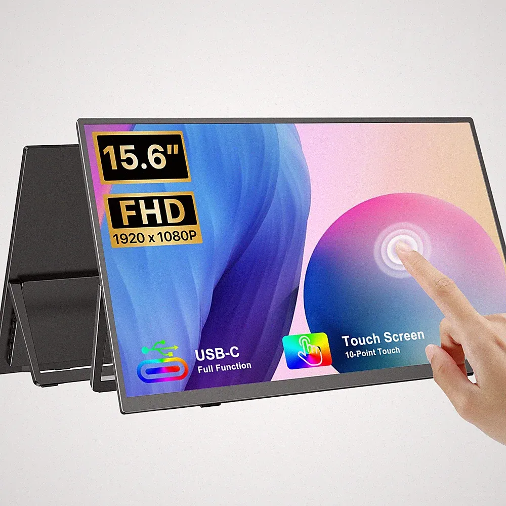 UPERFECT Touchscreen Monitor 15.6" 1920x1080 Portable Monitor USB C PC Screen