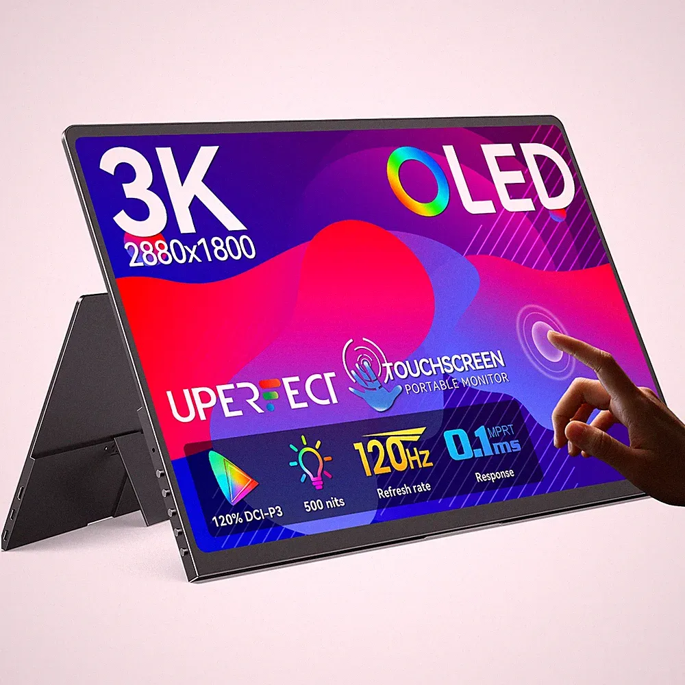 UPERFECT Touchscreen OLED Portable Monitor 14" 3K 120Hz Gaming Screen For Laptop