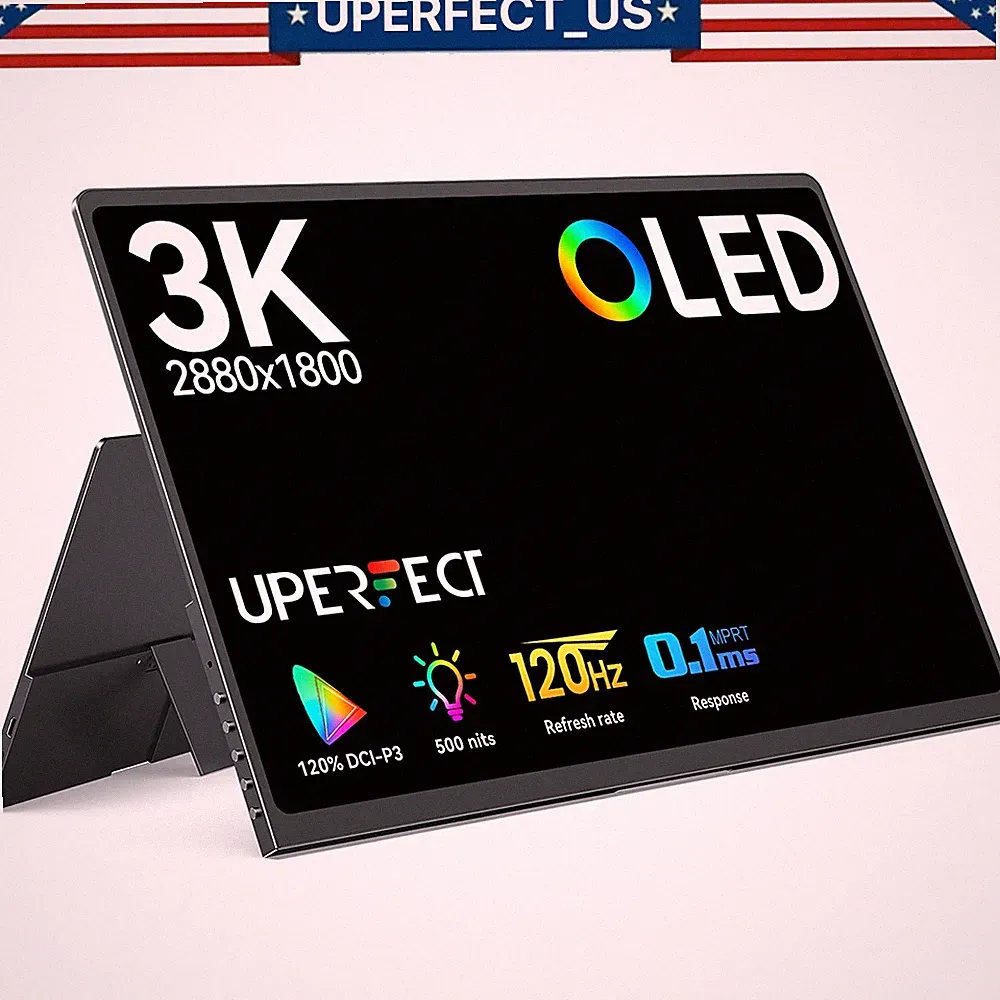 UPERFECT 14" 3K OLED Portable Monitor 2880*1800 500000:1 Gaming Monitor For Xbox