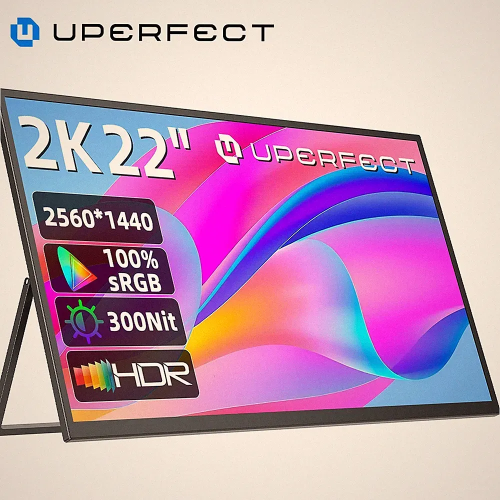 UPERFECT UMax 22" Portable Monitor 2K QHD 1440P IPS 100% sRGB w/ Speakers