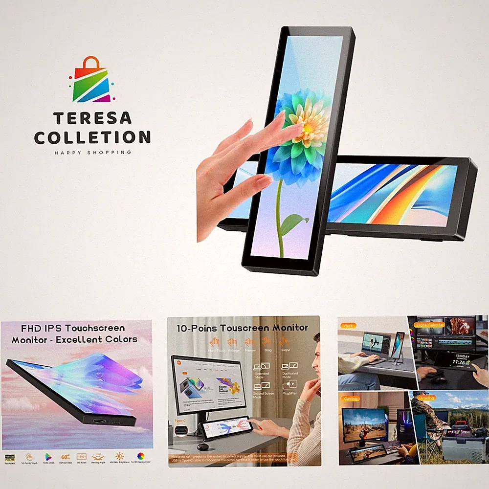 Upgraded 8.8 Inch Small Touchscreen Monitor, PC Temperature Display, PC Senso...