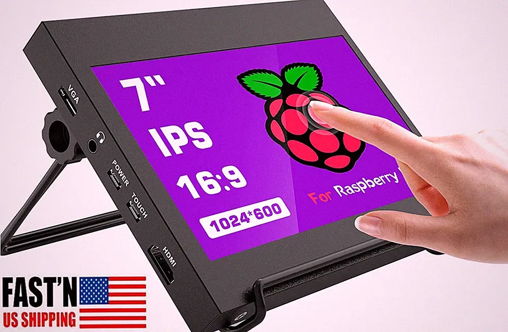 US-7'' Raspberry Pi PS4 Monitor Screen Capacitive Touchscreen USB/HDMI Display