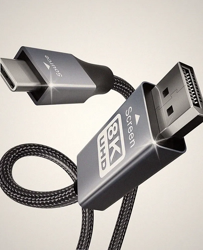 USB-C to DisplayPort 1.4 8K 60Hz / 4K 144Hz HDR — Gaming Monitor Cable