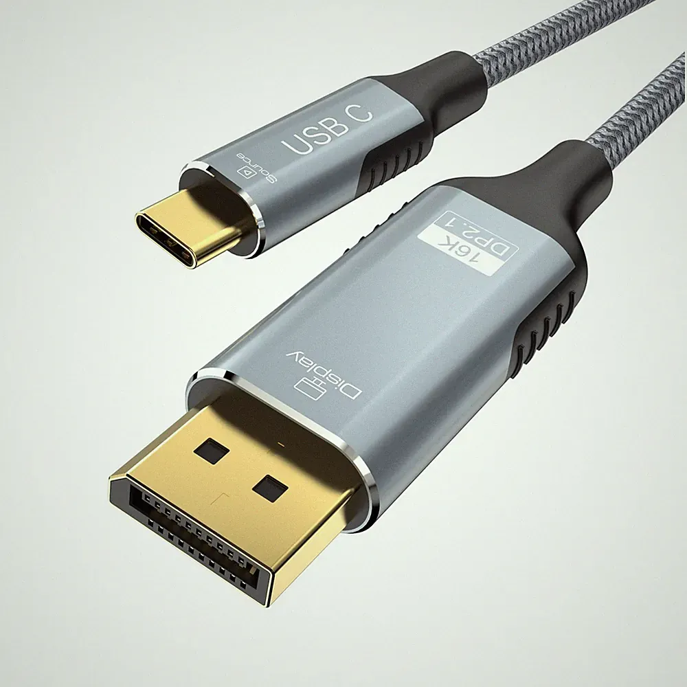USB C to DisplayPort 2.1 Cable 16K-30Hz 8K-120Hz 40Gbps 10FT - High-Speed Video