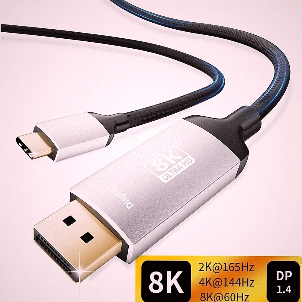 USB C TO DISPLAYPORT CABLE 8K@60Hz HD DP 1.4 1.2M Thunderbolt to Displayport