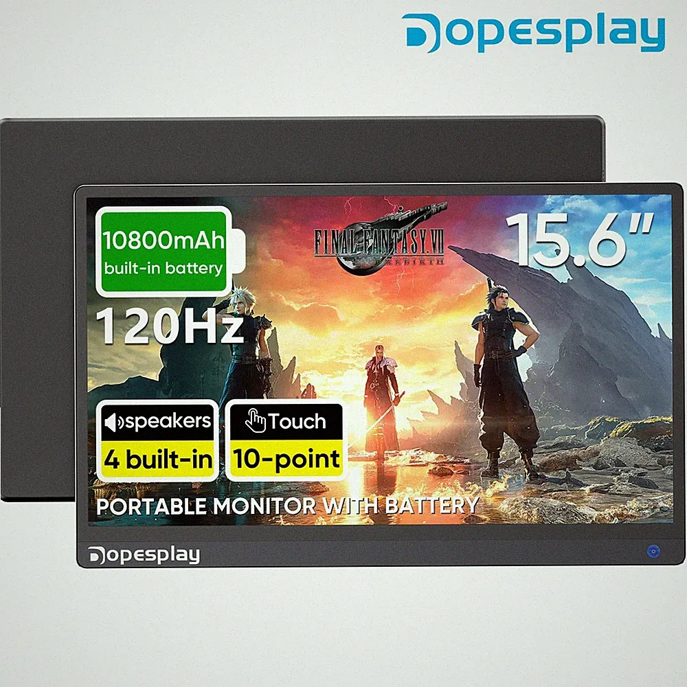Used | 120Hz 15.6" Portable Monitor Touch Screen IPS 1080P FHD 5000mAh Dopesplay
