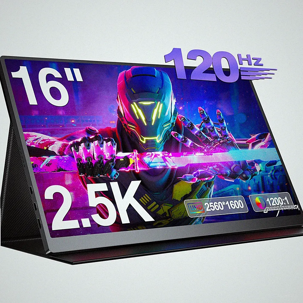 Used | 120Hz Gaming Monitor 16" 2K 2560x1600 16:10 Portable Monitor for Laptop