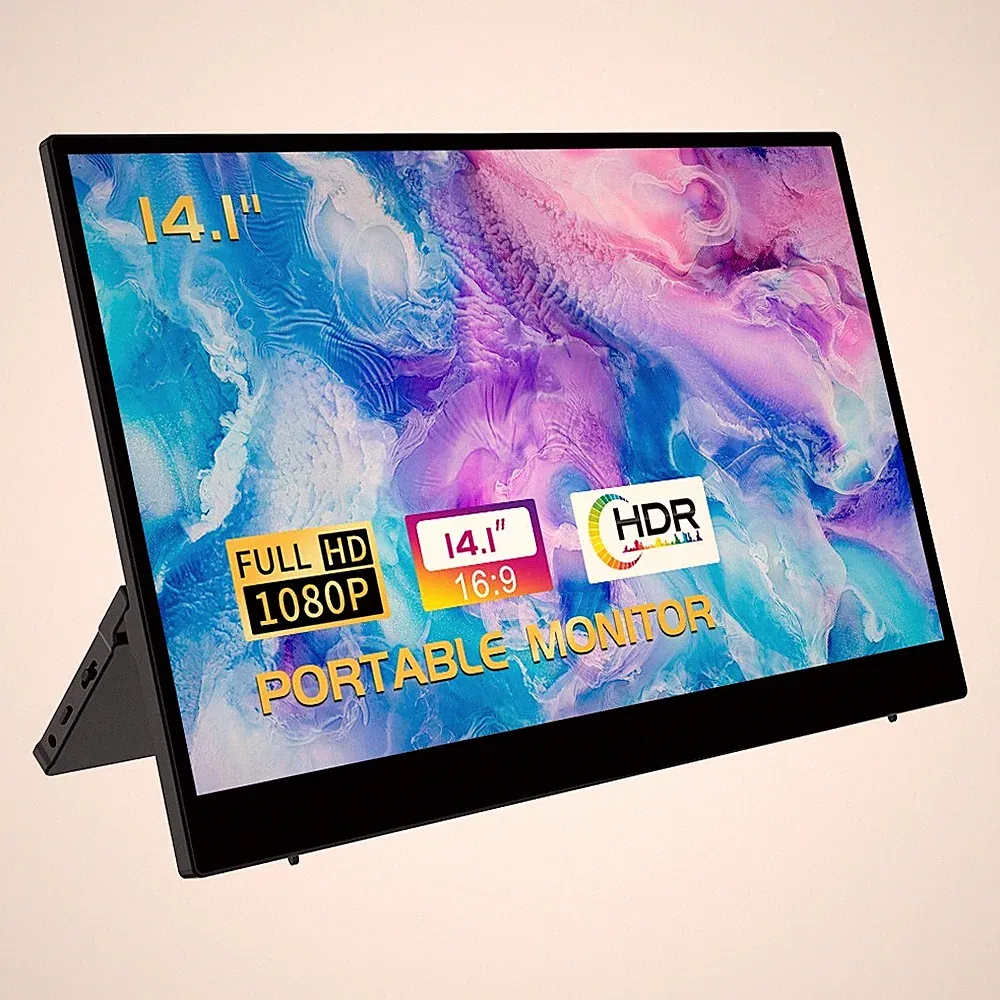 USED | 14.1" Dopesplay Portable Monitor 60hz HDR USB HDMI Speakers PC Phone Game