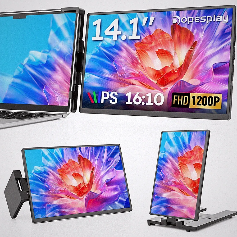 Used 14.1'' Laptop Screen Extender Portable Monitor 1200P for 14"-17" -No Manual