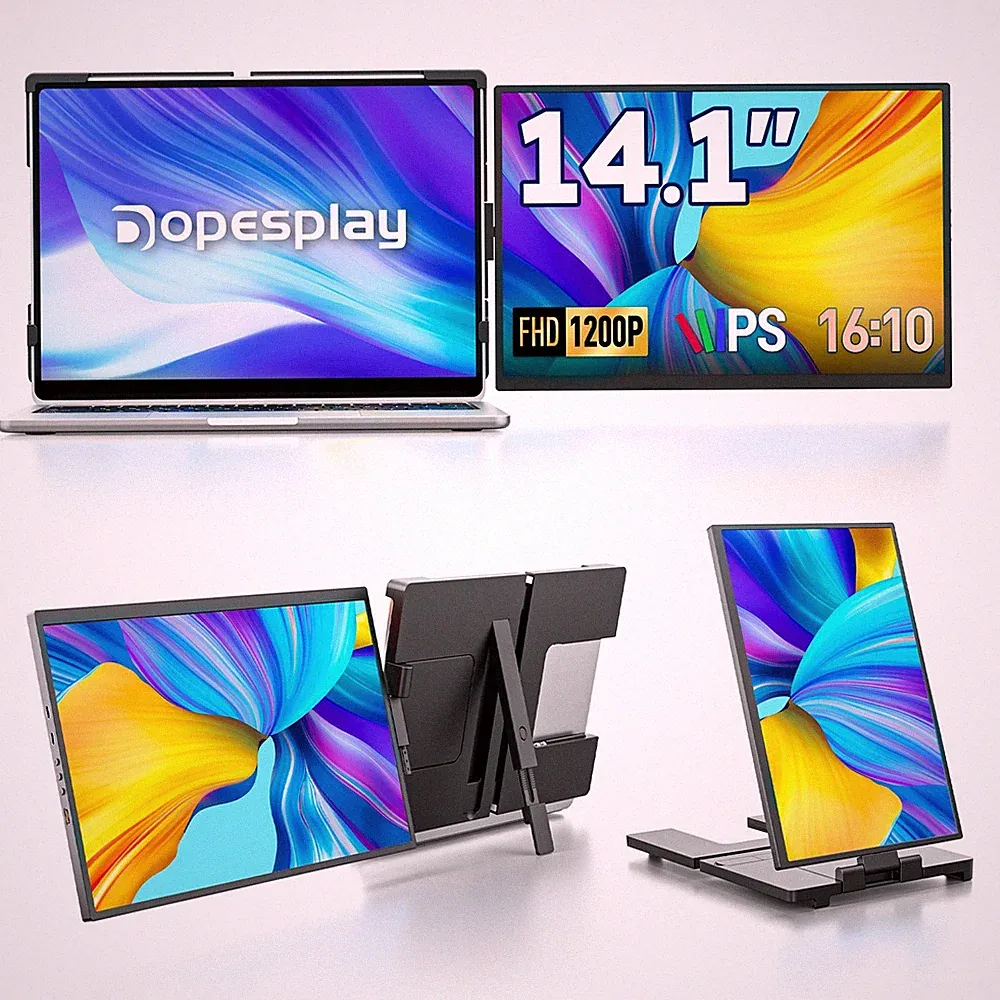 USED | 14.1'' Portable Monitor Laptop Screen Extender Grade-A 1200P for 14-17"