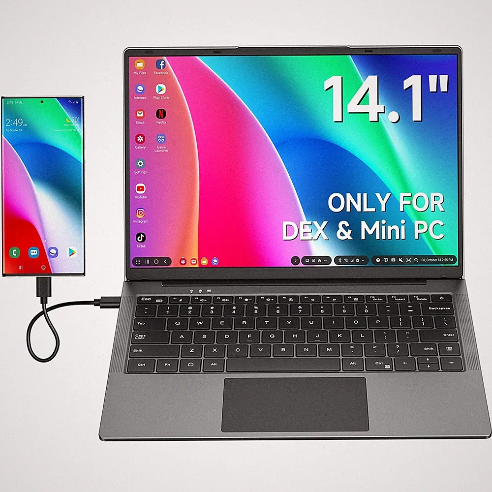 USED 14.1" Portable Monitor with Keyboard,Lapdock for DeX Phone/Mini PC/USB/HDMI