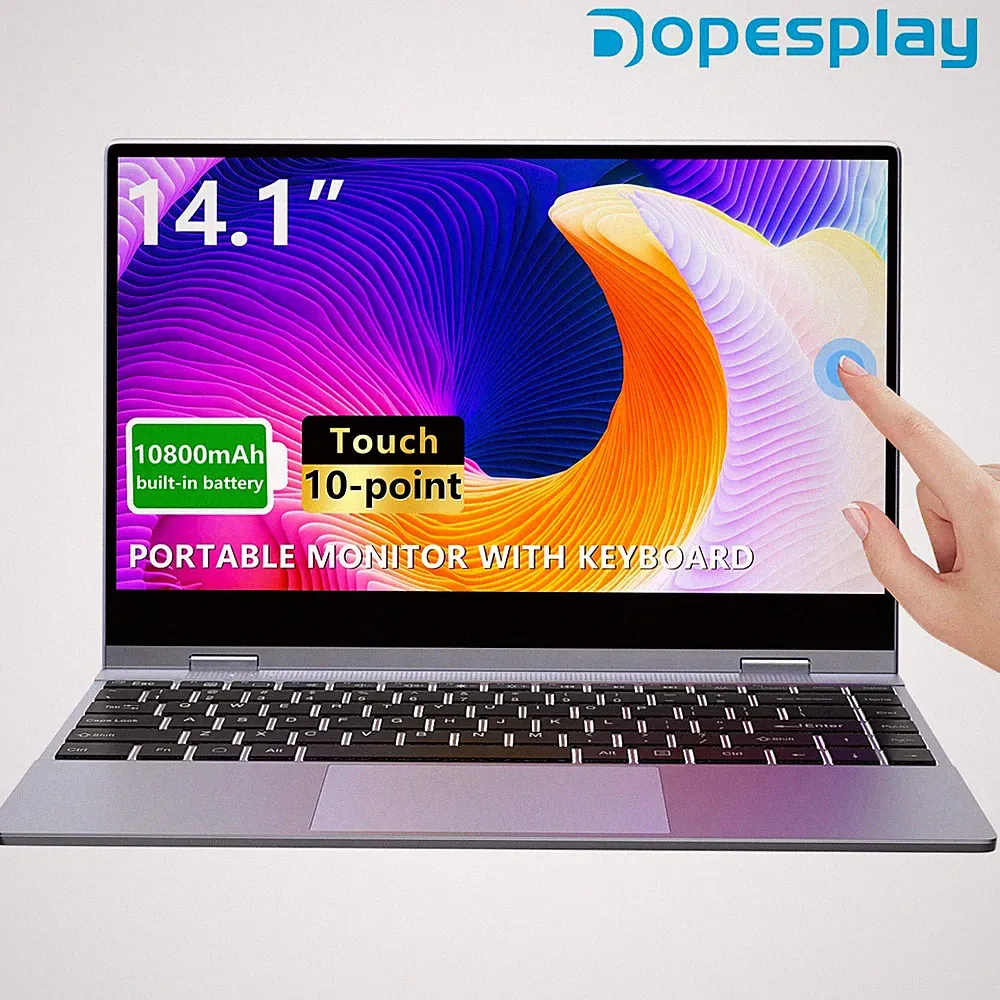 Used | 14.1" Portable Monitor with Keyboard Lapdock Monitor HDR IPS Touchscreen