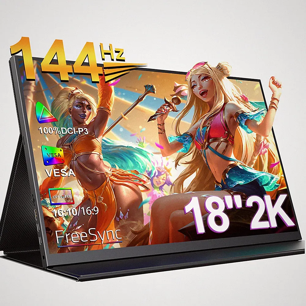 Used |144Hz Portable Gaming Monitor 18" 2K QHD Monitor 2560*1600 Freesync Screen