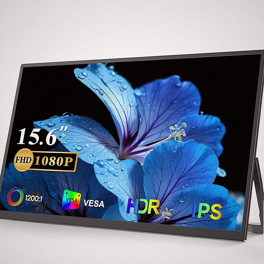 Used |15.6" 1080P Portable Monitor HDMI USB C Extend Screen Display w/VESA Mount