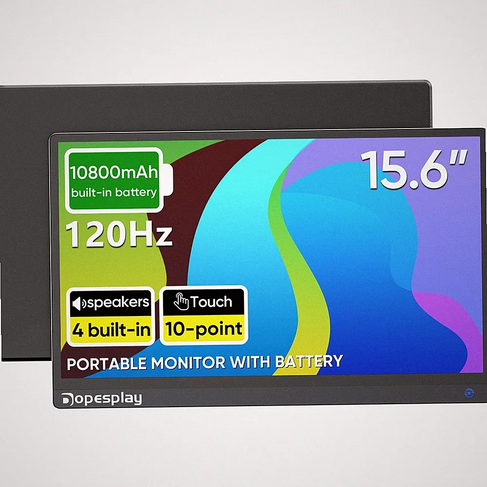 USED 15.6" Portable Monitor 120Hz Touch Screen IPS LCD 1080P FHD 5000mAh Battery
