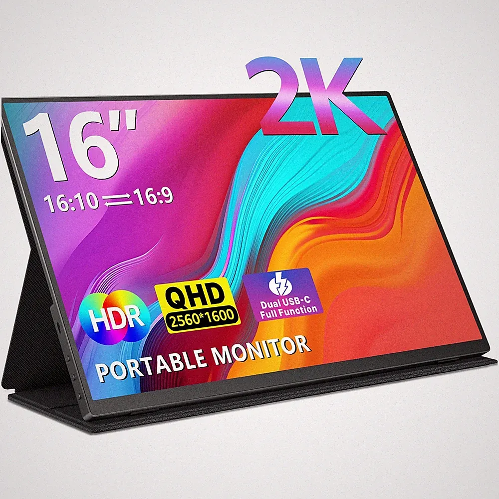 USED | 16" 2K Dopesplay Portable Monitor HDR QHD USB HDMI 100%sRGB for PC Phone