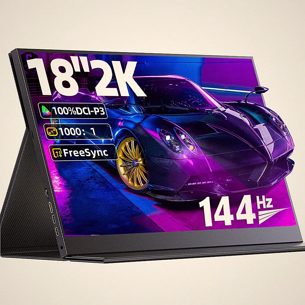 Used 18" 2K 144Hz Portable Gaming Monitor QHD Display Screen w/VESA For Xbox PS5