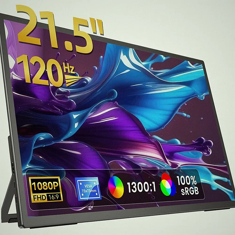 Used | 21.5" Portable Monitor 1080P 120Hz Computer Display Gaming Monitor For PC