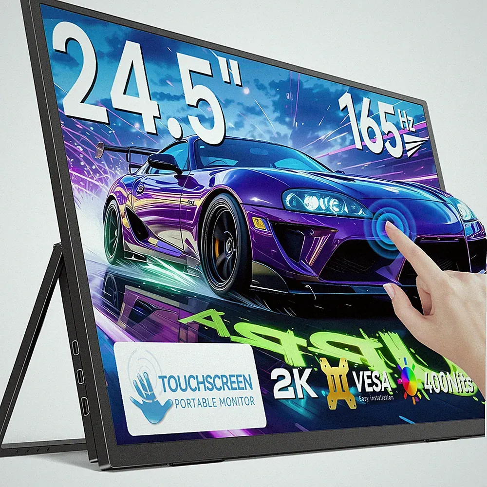 Used 24.5" Touchscreen 2K 165Hz QHD Portable Monitor Gaming Display Freestanding