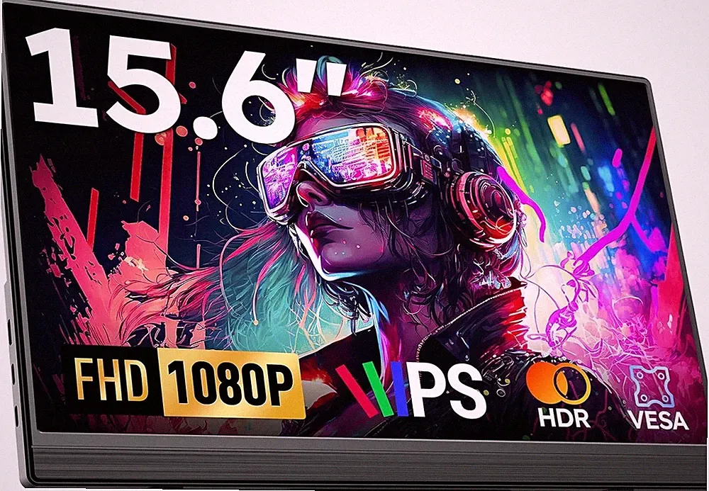 Used | Dopesplay Portable Monitor 15.6" 1080P FHD USB-C HDMI HDR Speakers Gaming