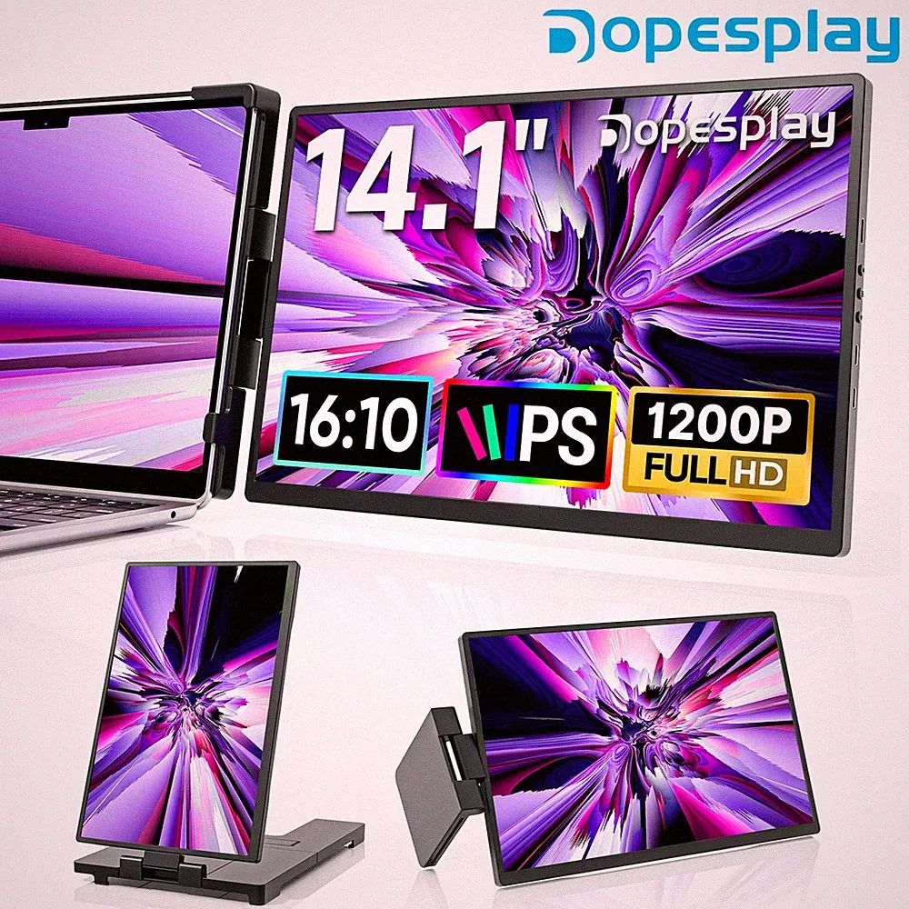 USED Grade-A 14.1'' Dopesplay Portable Monitor Screen Extender 1200P for 14-17"