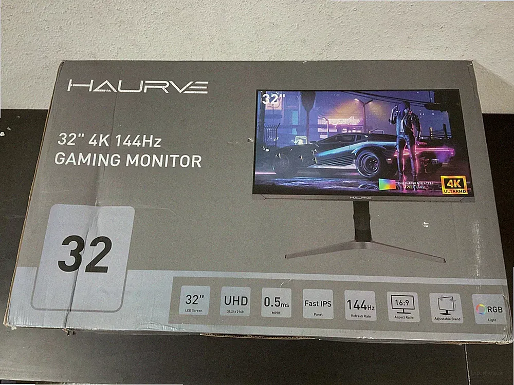 USED Haurve 32” UHD 4K 144Hz Gaming Monitor with Height Adjustable Stand