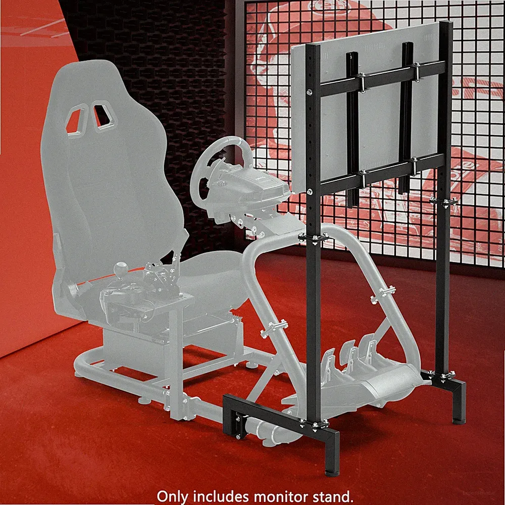 USED-Monitor Stand Fit Round Tube Racing Sim Cockpit Support 27-65 Inch TV