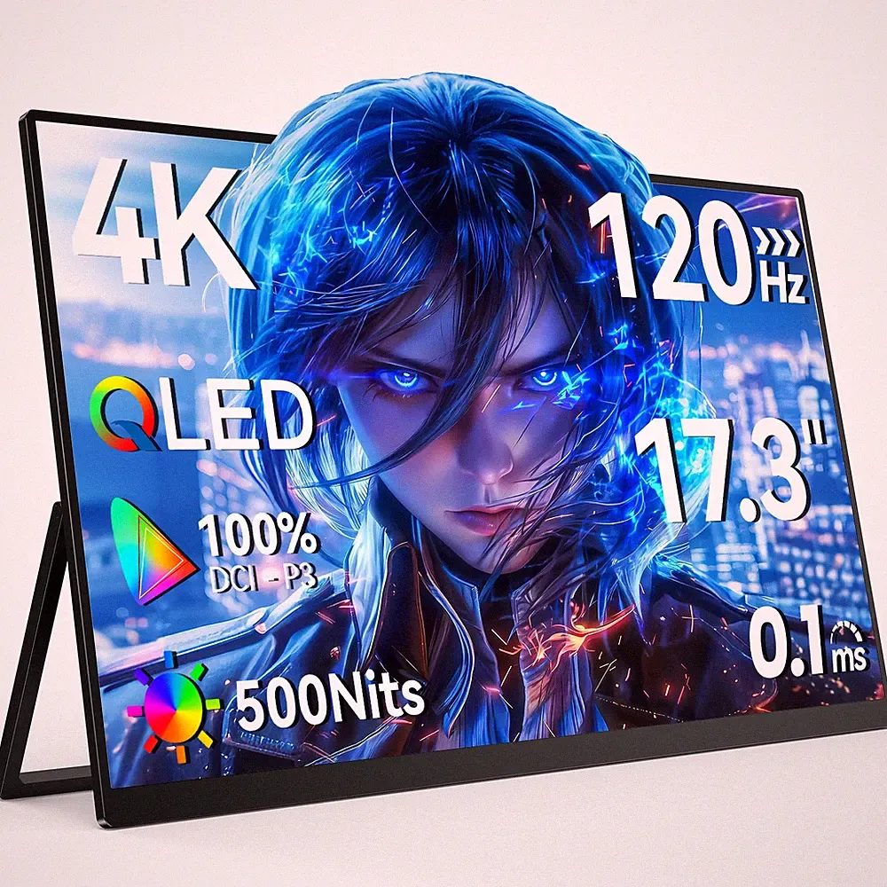Used | Portable Monitor 17.3'' 4K UHD 120Hz FreeSync Screen HDMI Second Display