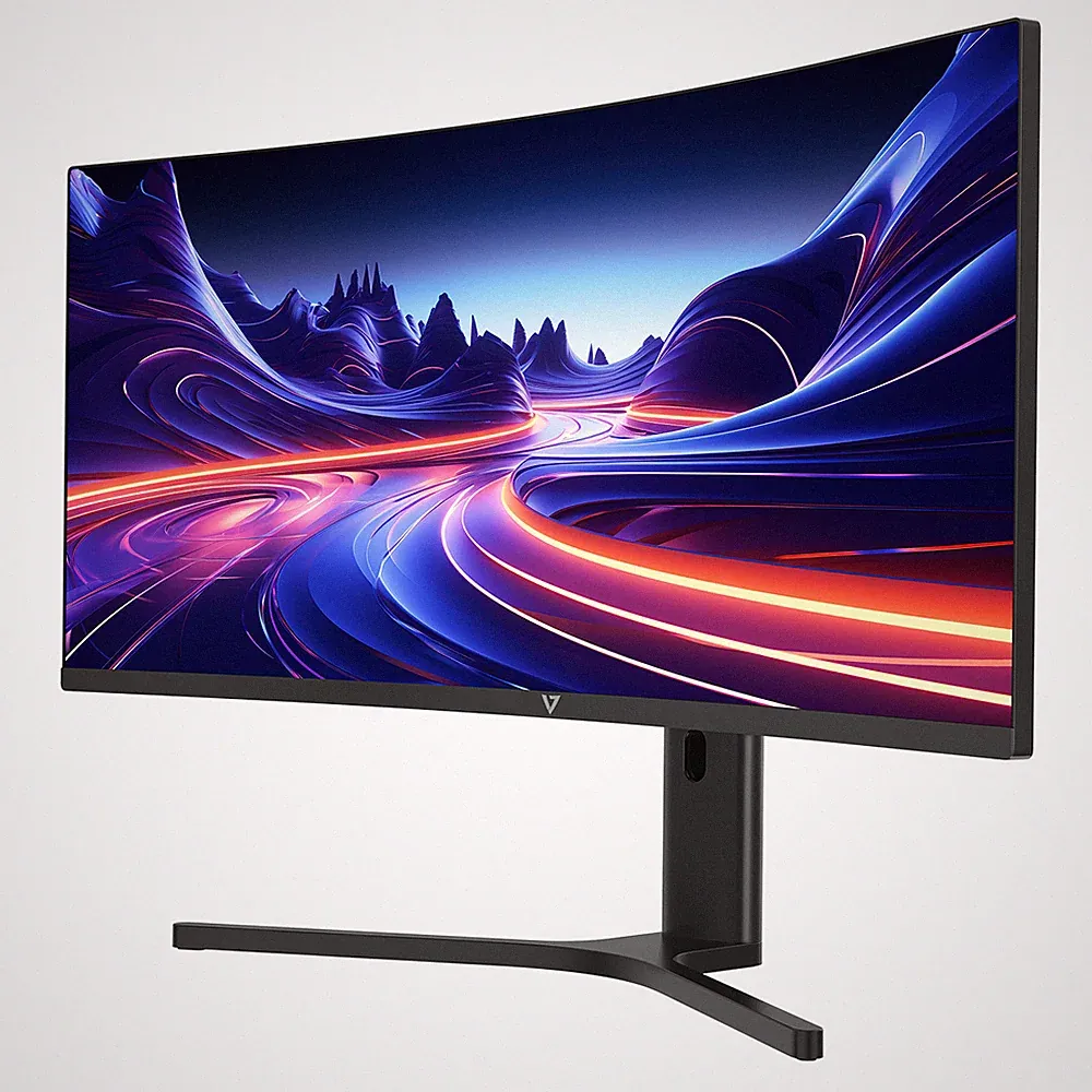 V7 34" Curved Gaming Monitor - WQHD - 3440 x 1440 - Height Adjustable