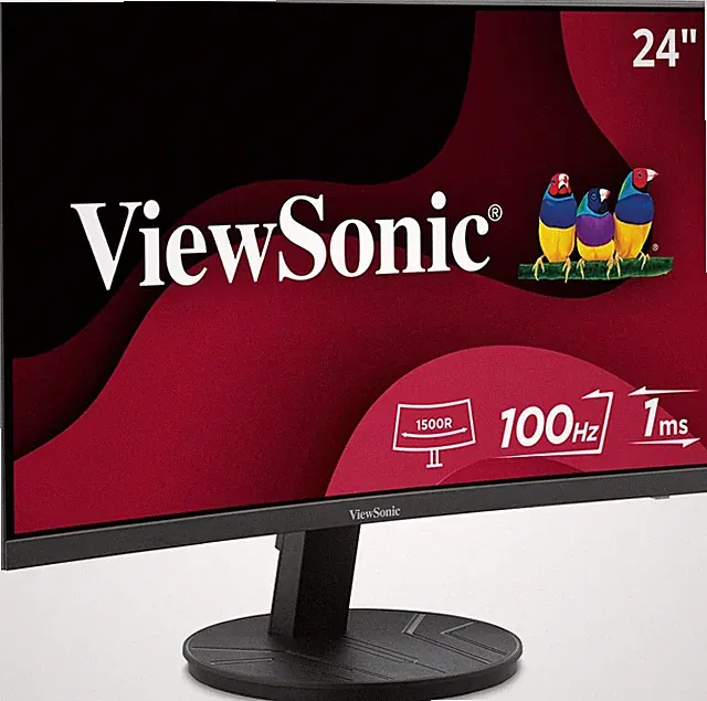 VA2416C 24 Inch 1080P Curved Monitor, Frameless Design with Variable Refresh Rat