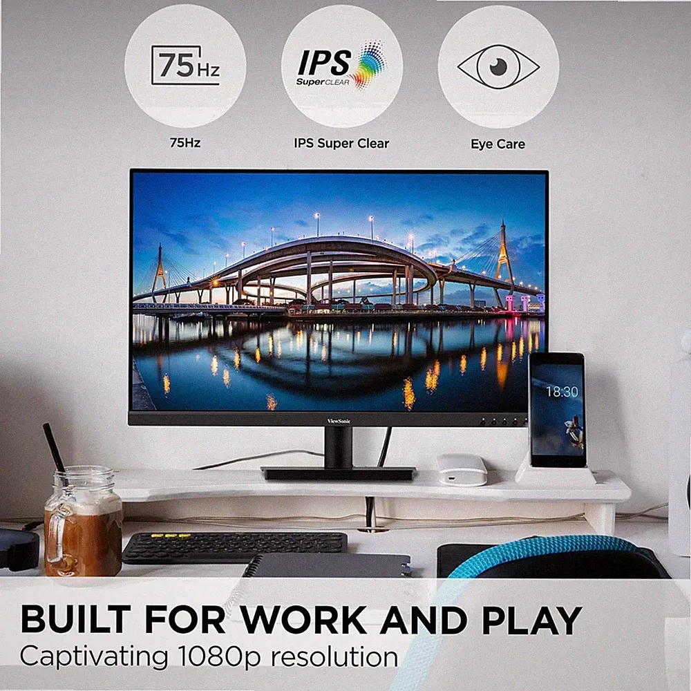 VA3209M 32" Monitor: Blue Light Filter, Flicker-Free Display