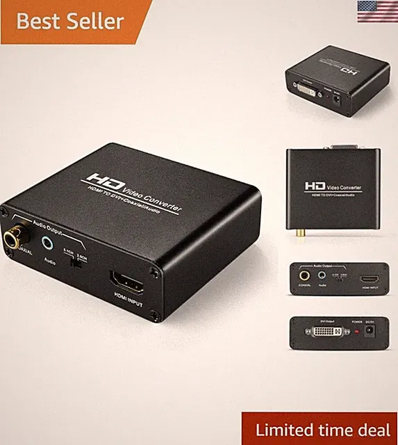 Versatile TNP HDMI to DVI Converter with Multiple Audio Options - Black