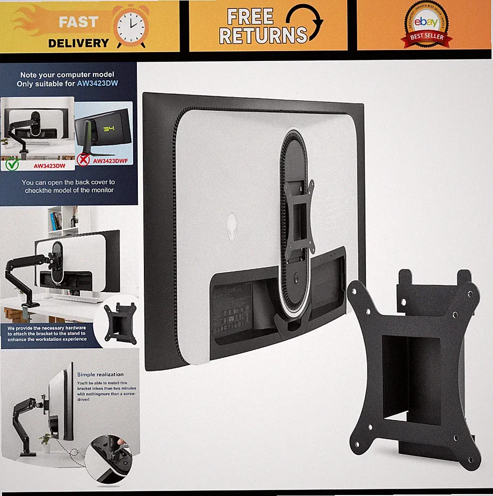 VESA Mount Adapter for 34" Curved QD-OLED Monitor - Fits AW3423DW & More