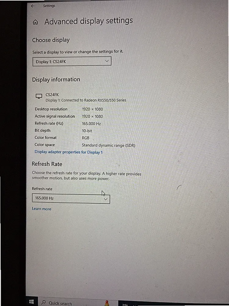 Viewedge 24" Computer Gaming Monitor CS24FK FHD HDR10 165Hz 1ms NO STAND ^READ^