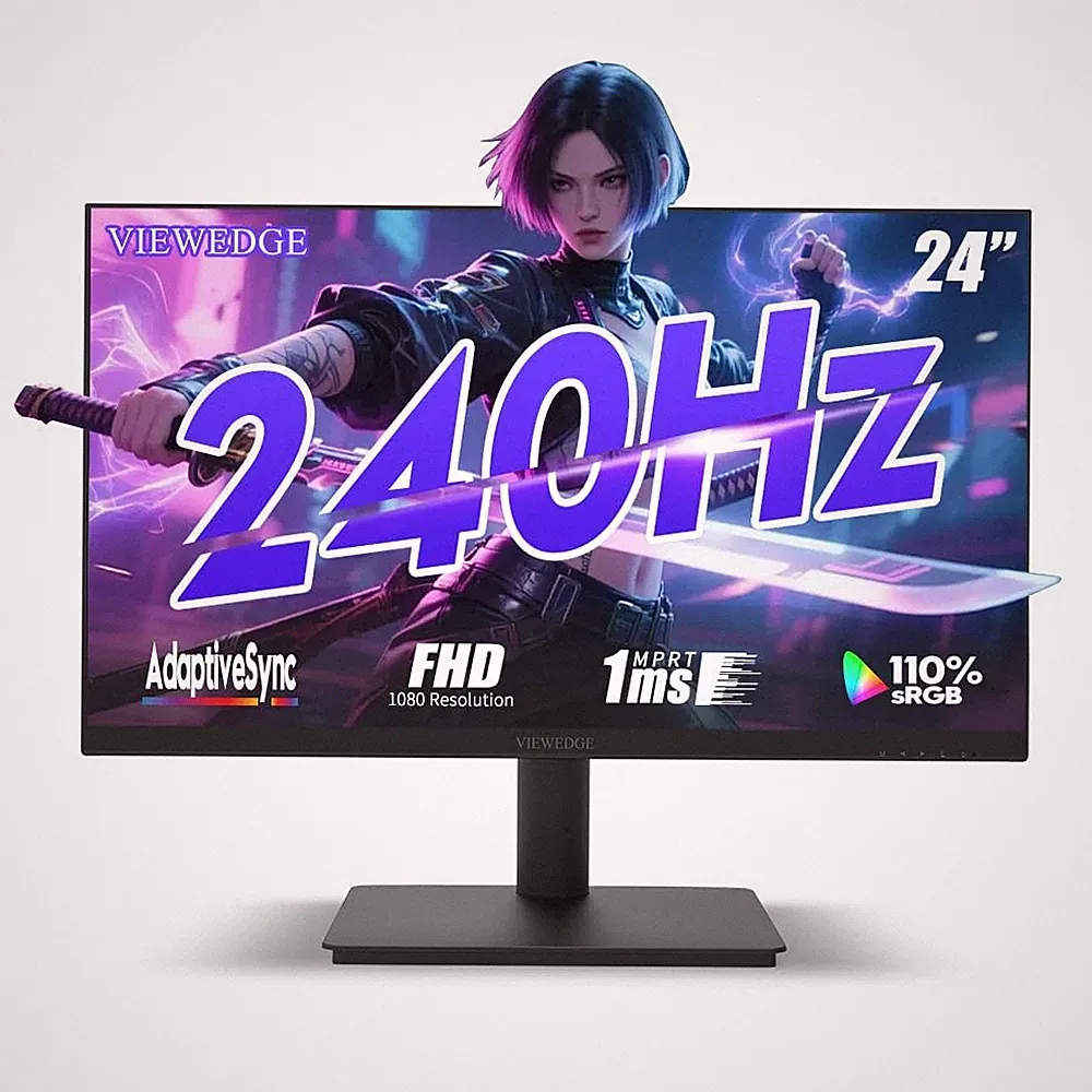 Viewedge 24 Inch Gaming Monitor with 240Hz, VA 1ms, FHD 1080p 24 inch, Black